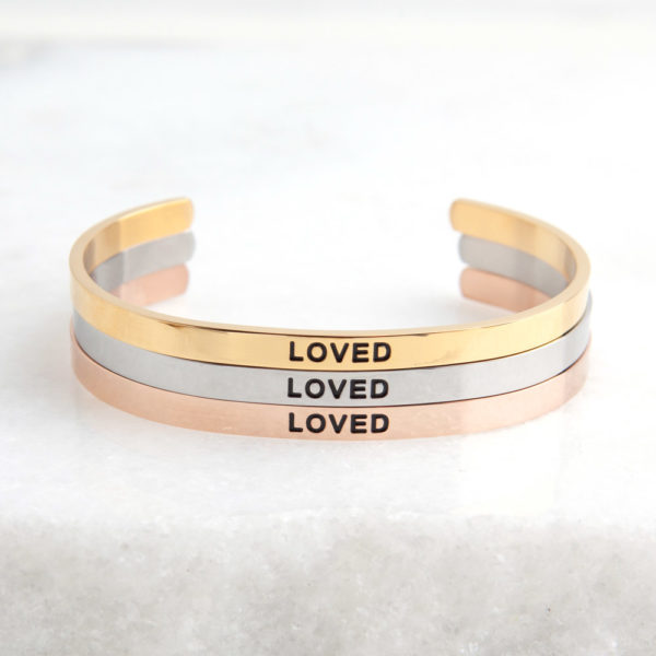 Loved By God Letter Bracelet, Christian Jewelry